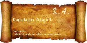 Kopstein Albert névjegykártya